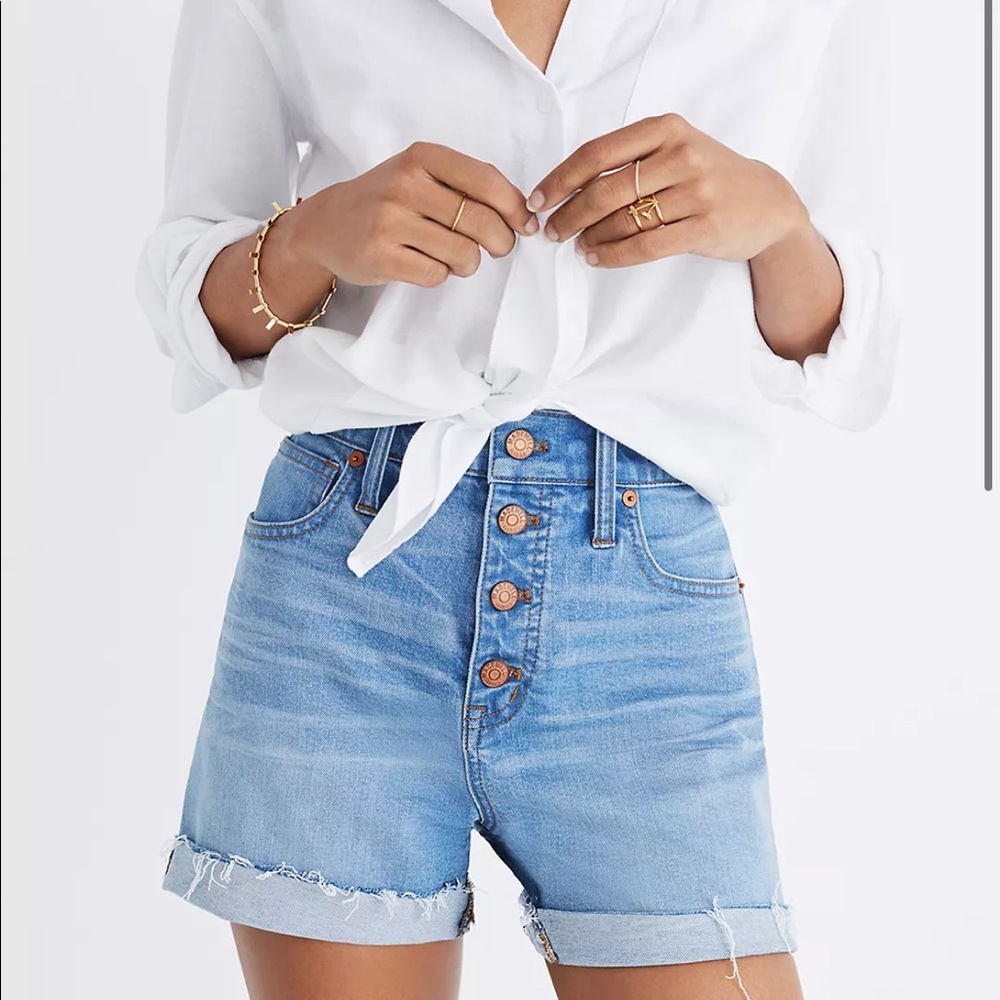 Madewell High Rise Button Fly Jean Shorts